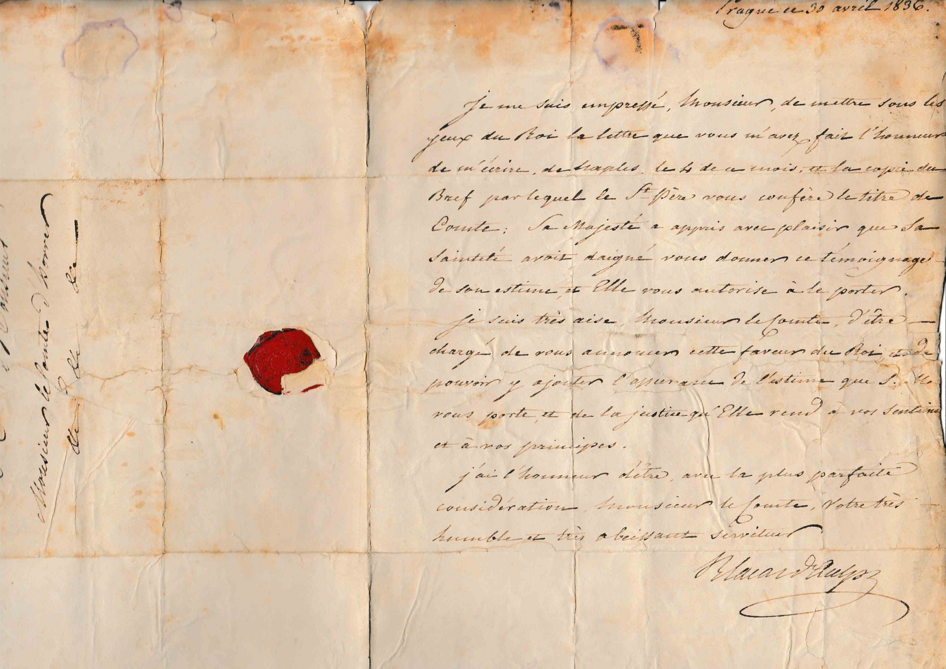 Doc-14 : Lettre du secrétaire de Charles X