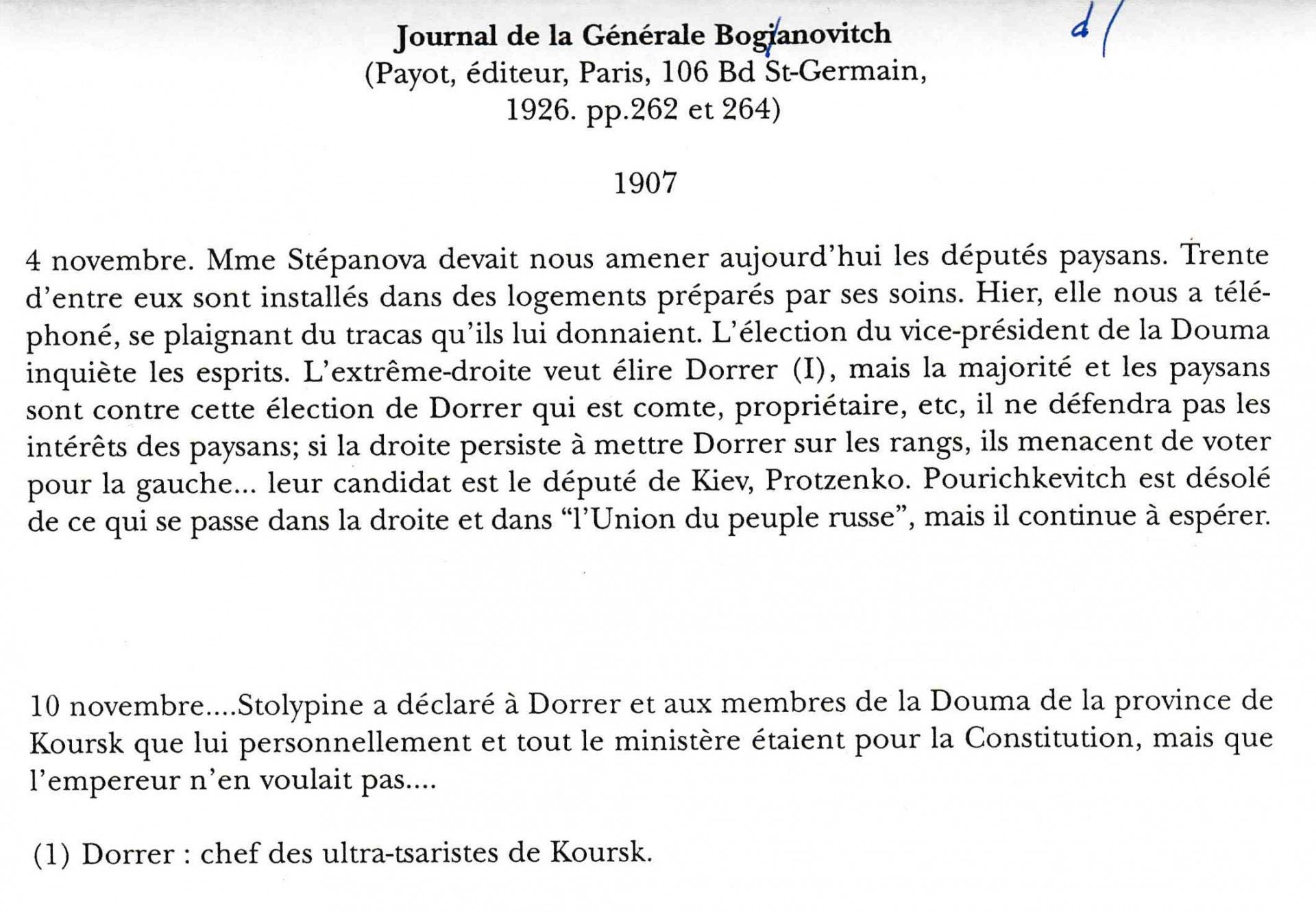 Doc 25 Opinion de la générale Bogdanovitch sur Wl. d'Horrer