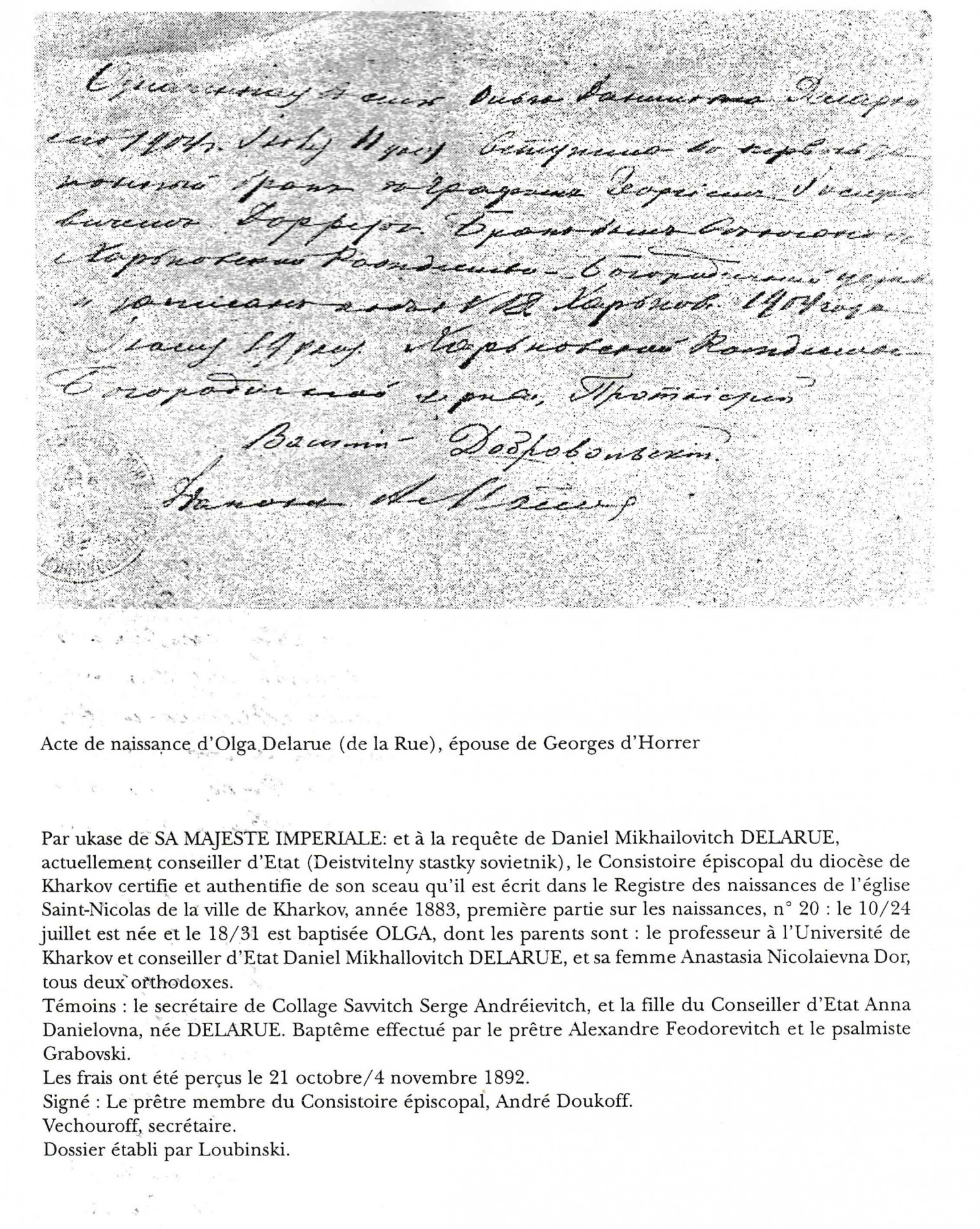 Naissance olga delarue