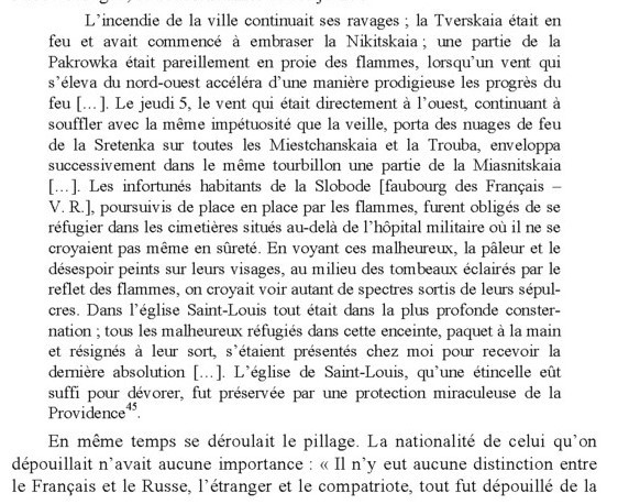 Récit de l'incendie de Moscou, par le curé de l'église Saint-Louis